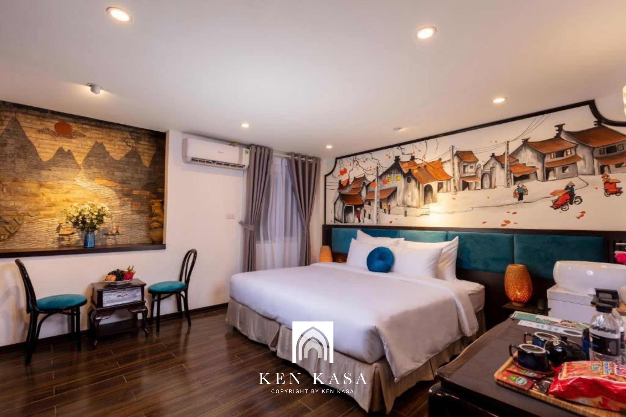 Phòng ngủ sang trọng tại khách sạn Ha Noi Lullaby Hotel & Travel 